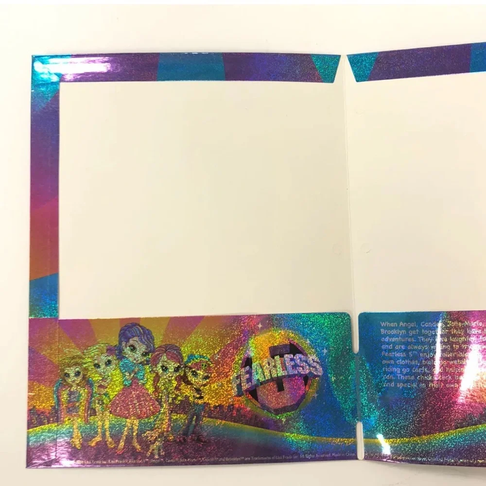 Lisa Frank Y2K FEARLESS Glitter Pocket Folder Unpunched